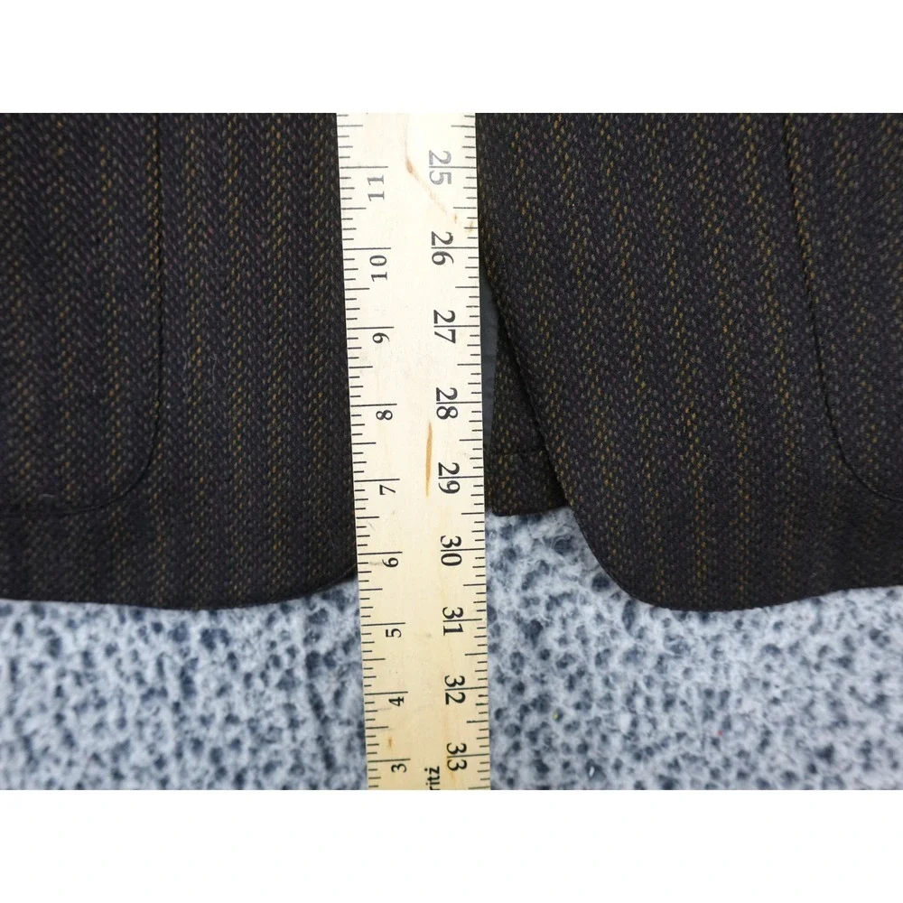 Hickey Freeman Blazer Mens 44 Brown Good Vintage‎ Striped 3 Button Patch Pockets